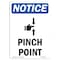 Signmission OSHA Notice Sign, Pinch Point With Symbol, 18in X 12in Rigid Plastic, 12" W, 18" L, Portrait OS-NS-P-1218-V-17298 - alternate 1